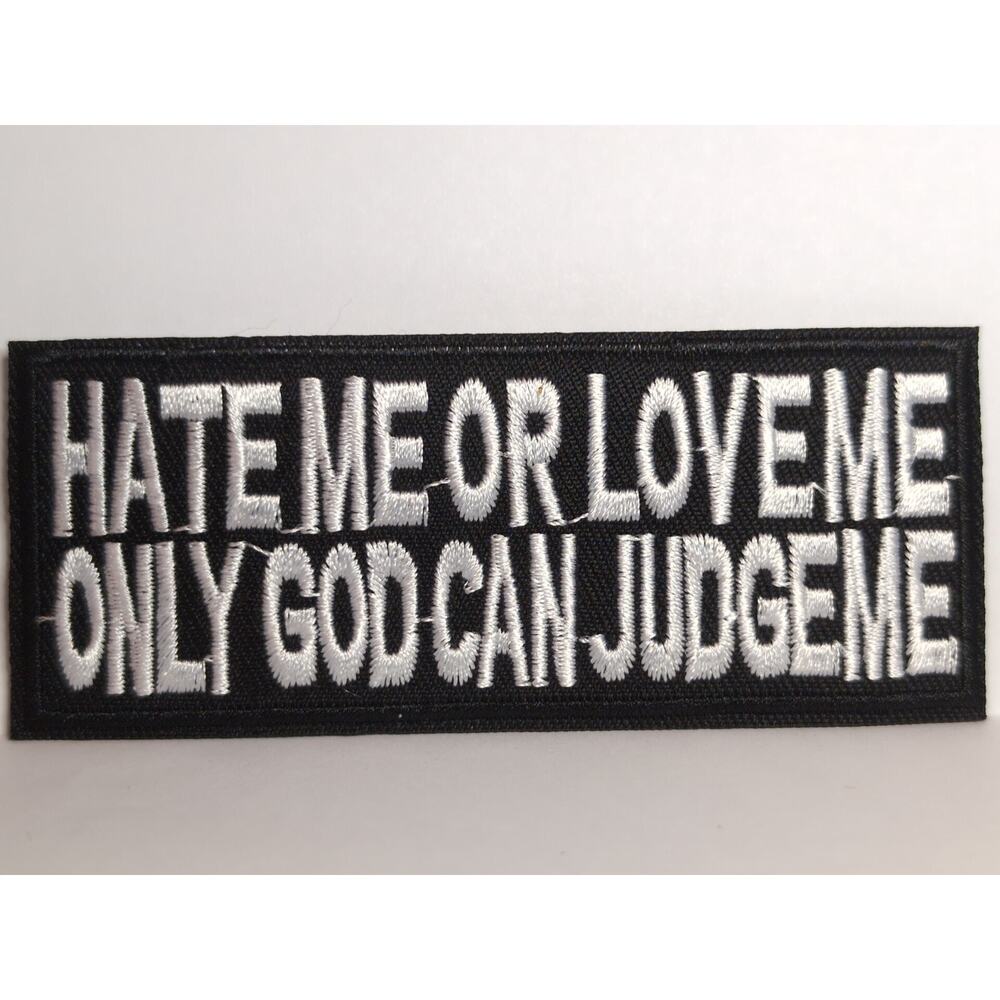New Hate Me Love Me Iron-on/Sew-on Motorcycle Patch Black Embroidered FREE SHIP